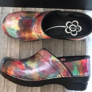 Sanita Professional Leather Mule Clogs Size 38